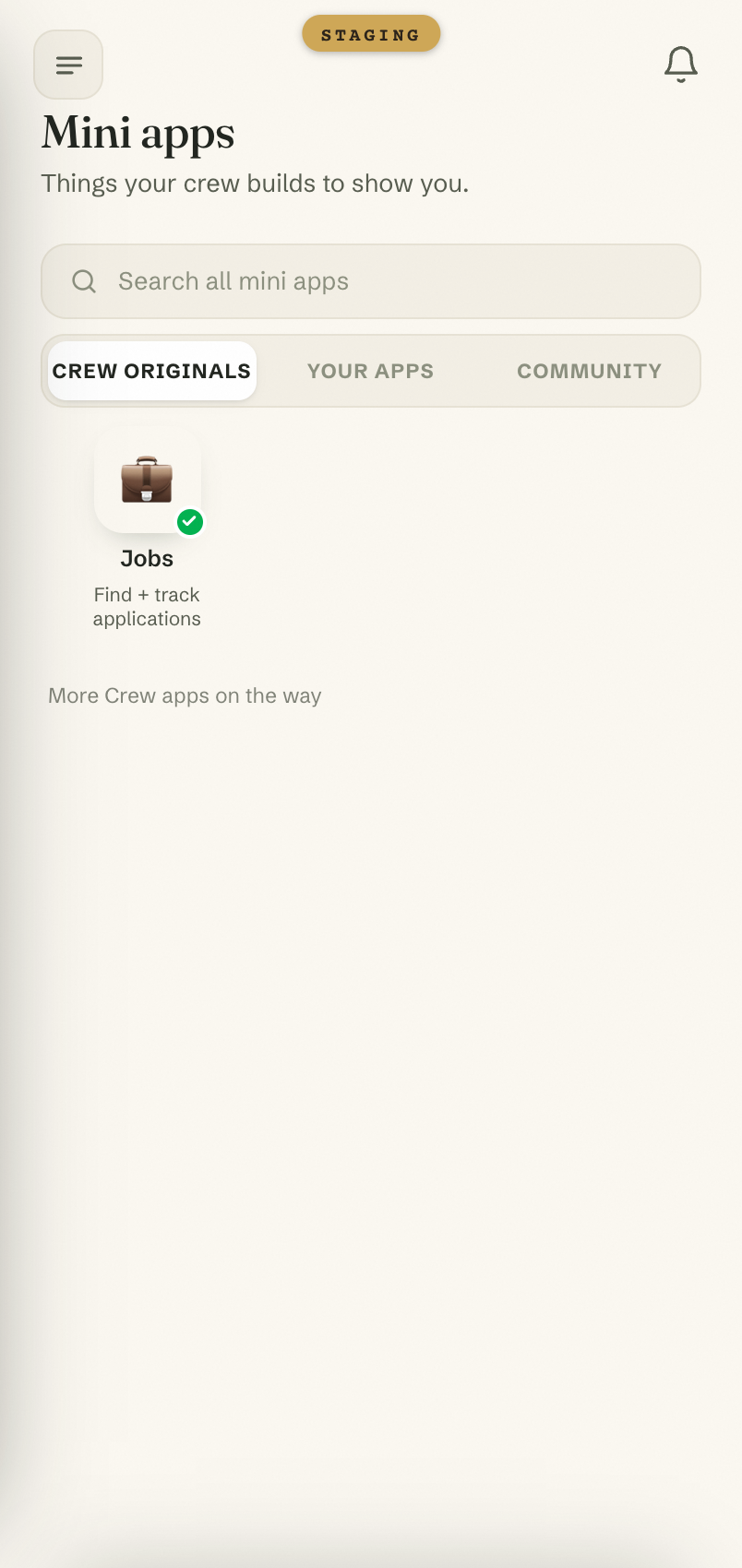 Mini-apps catalog